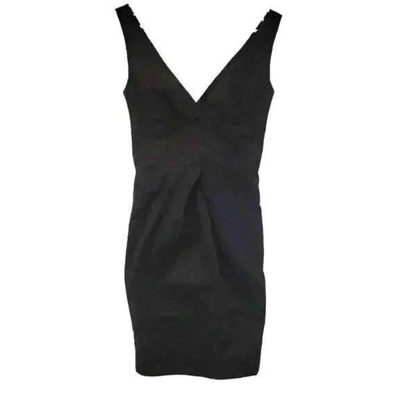 Diane von Furstenberg Women's Black Cotton/Poly Lined Cocktail Party Dress - Picture 2 of 10